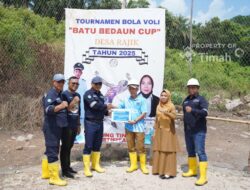 Dorong Semangat Olahraga Masyarakat, PT Timah Dukung Turnamen Voli Batu Bedaun Cup