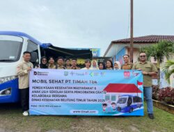 Kolaborasi dengan Dinas Kesehatan Kabupaten Beltim, PT Timah Hadirkan Pelayanan Mobil Sehat di SMP Negeri 1 Simpang Pesak