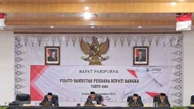 Rapat Paripurna DPRD Bangka, Bupati Ferry Insani Sampaikan Pidato Sambutan Perdana