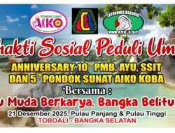 PMB Ayu Ssit dan Pondok Sunat Aiko Gelar Sunat Massal dan Baksos di Pulau Terluar Bangka Selatan