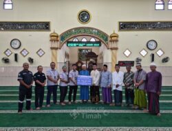 PT TIMAH Bantu Sarana dan Prasarana Masjid Agung Darussalam di Belitung Timur, Dukung Kenyamanan Masyarakat Beribadah