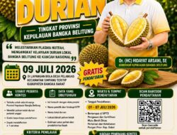 Dorong Durian Lokal Tembus Pasar Nasional, Pemprov Babel Gelar Kontes Durian Tingkat Provinsi